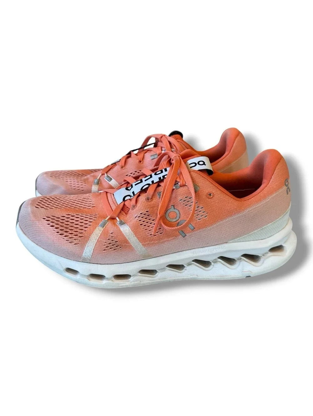 On Cloudsurfer Flame Orange White Athletic Running Shoes Sneakers Men’s Size 10